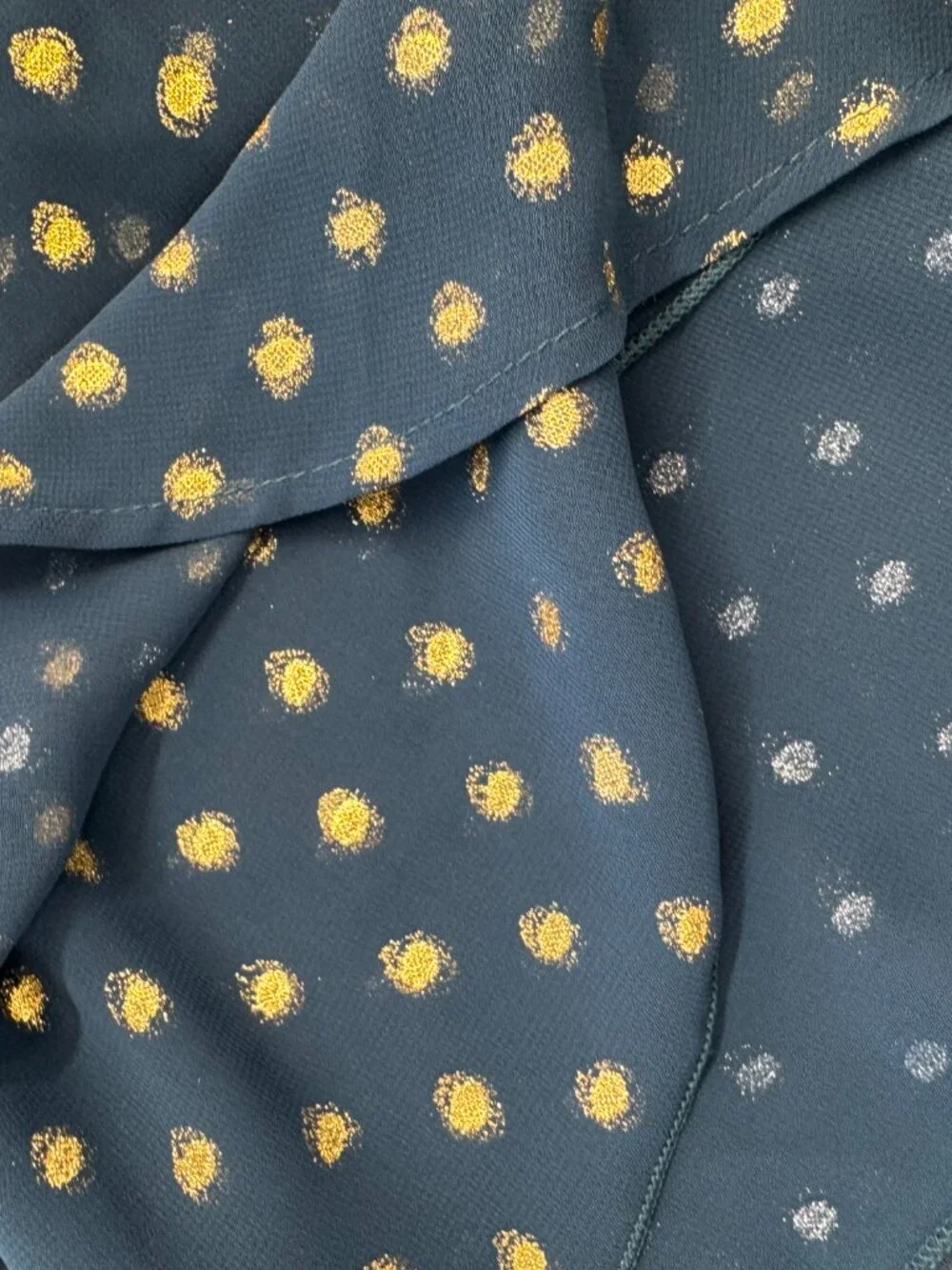 Show Me Your Mumu Carlos Swing Shorts Teal Gold Polka Dot Sz Large - Picture 6 of 9